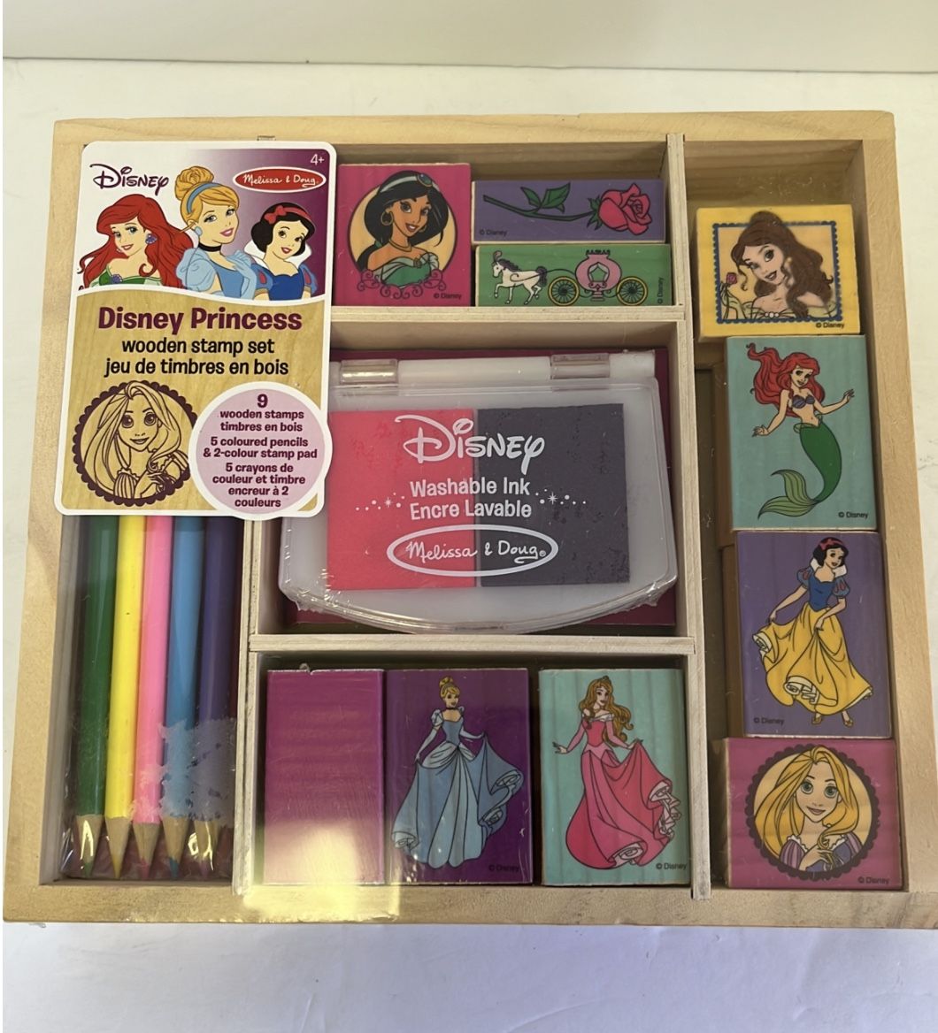Melissa & Doug Disney Princess Wood 9pc Stamp set