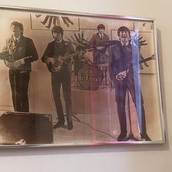 Beatles Original Vintage Poster + FREE Metal Poster 