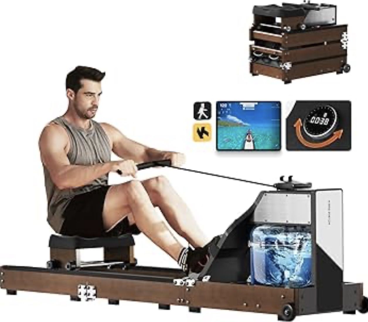 Magnetic/Water Row Machine for Home Rower