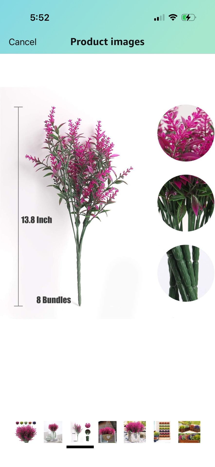 36Bundles Outdoor Artificial Lavender Fake Flowers UV Resistant Shrubs, Faux Plastic Greenery for Indoor Outside Hanging Plants Garden Porch Window Bo