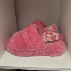 UGG Furry teddy Slippers with Straps Size 7/8