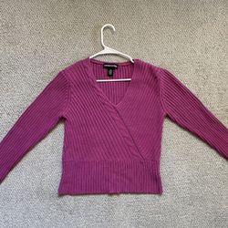 Norton McNaughton Fucsia Women's V-Neck Sweater Top Size Medium