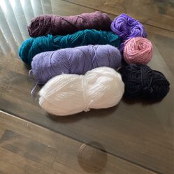 Lot Of Partial Skeins Of Yarn Knitting Crocheting Weaving