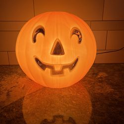 Vintage JOL Blow Mold Tabletop Pumpkin Halloween Jack O Lantern 