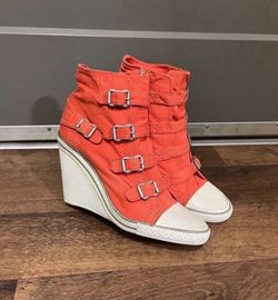 🔻Price Just Dropped! ASH Buckled Wedge Sneakers – Orange (Size 8)
