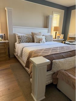 California King white bed