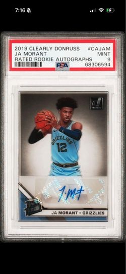 2019 Clearly Donruss Rated Rookie Autographs #CAJAM Ja Morant Auto PSA 9 MINT