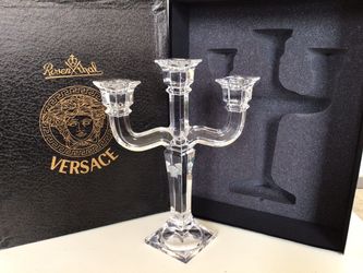 Versace Rosenthal Crystal 3-Arm Candelabra