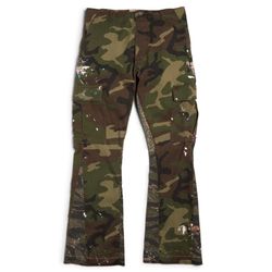 Gallery Dept Department Camo Cargo Flare Pants Size 33