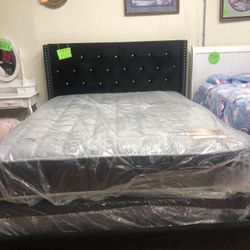 New Queen Size Bed Frame With New Mattress And boxspring included 