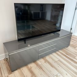 Modern TV Console Grey/Silver 