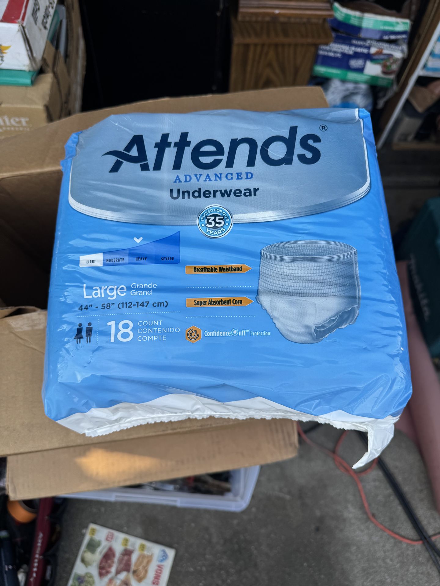 Attends Adult Absorbent Underwear Large 44'' - 58'' Pull On - 18/Pack