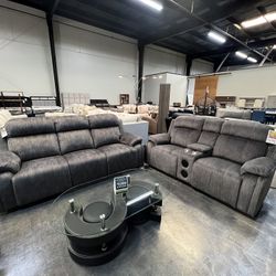 2pc Power Reclining Sofa & Love Seat