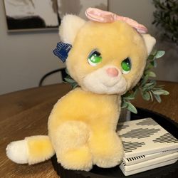 1985 Precious Moments Applause Plush Stuffed Kitty Cat Kitten Pink Bow