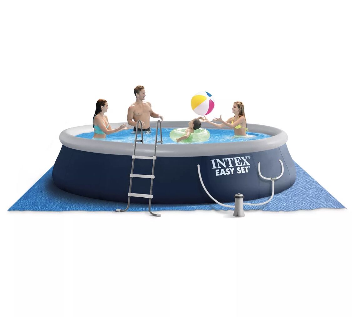 Intex 15’ x 42” easyset pool set with ladder, pump and cover