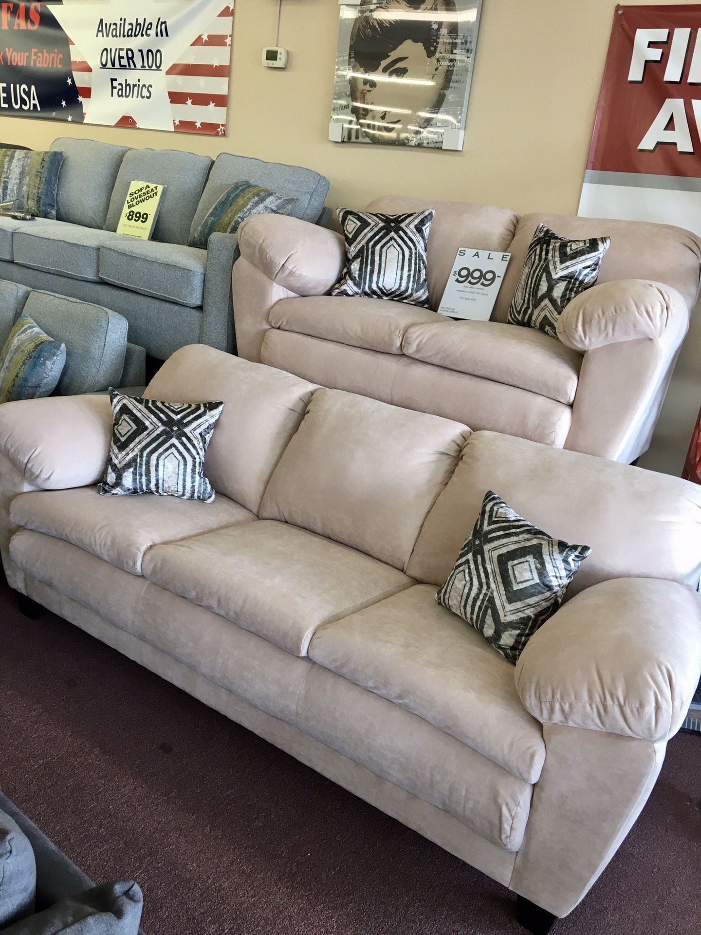 🇺🇸HUGE Blowout Furniture Sale!🇺🇸 Brand New Sofa Loveseat W/ Accent Pillows! $50 Down Takes It Home Today!