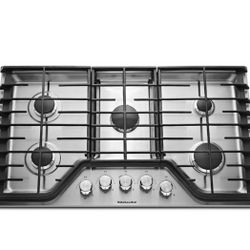 NEW KitchenAid 36” Gas Cooktop Stainless Steel 