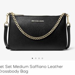 MK Jet Set Medium Saffiano Leather Crossbody Bag