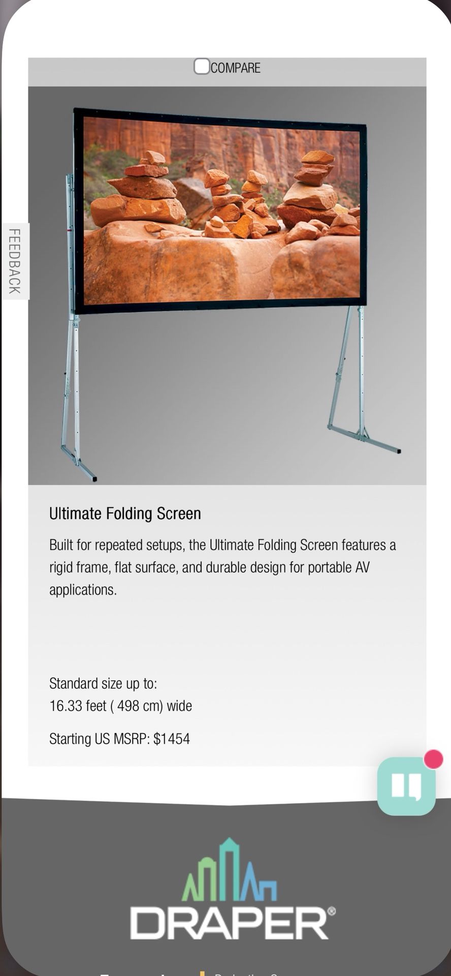 12’  X 12 ‘ Pro Portable Projector Screen With Hard Case Carrier And Projector 