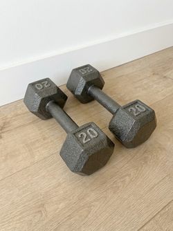 Pair of 20 lb Hex Dumbbells