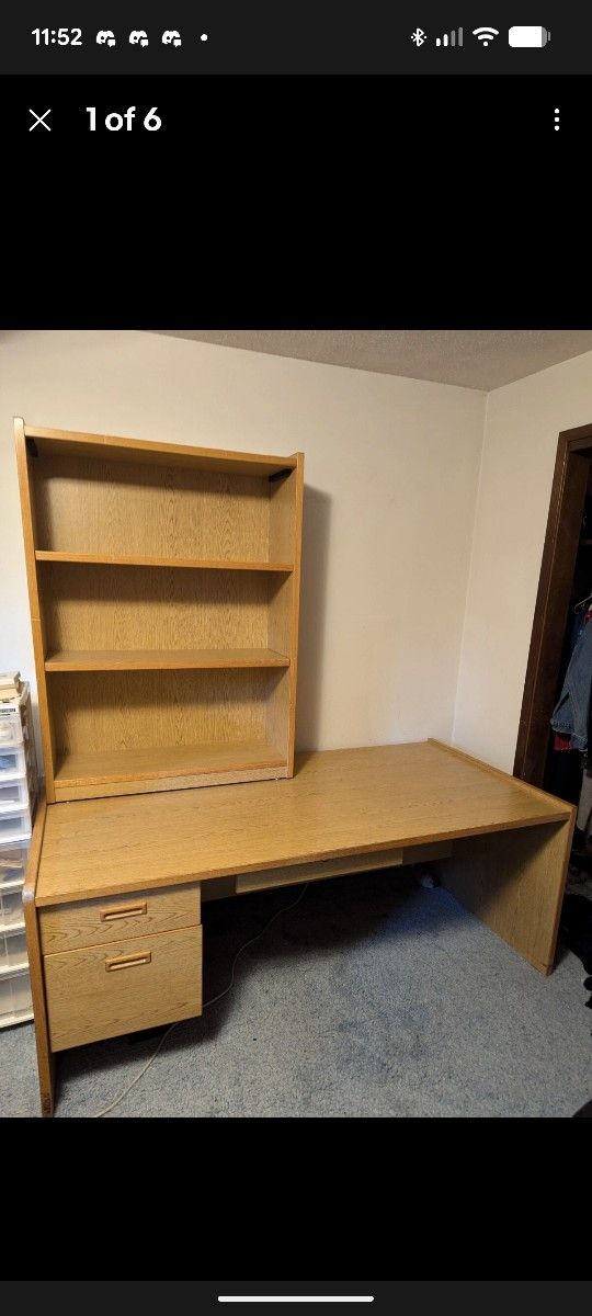 FREE Oak Laminate Desk!! **Bookshelf In Photo Not Included**
