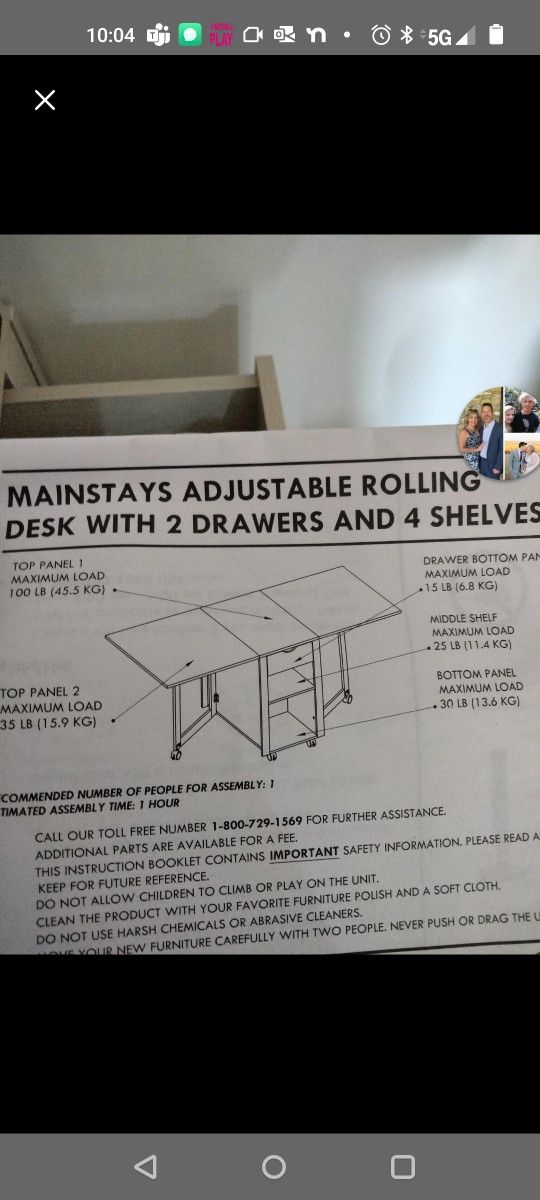 Mainstay Table 7'