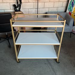 Modern White & Bronze Changing Table ( Can Deliver For $10 )