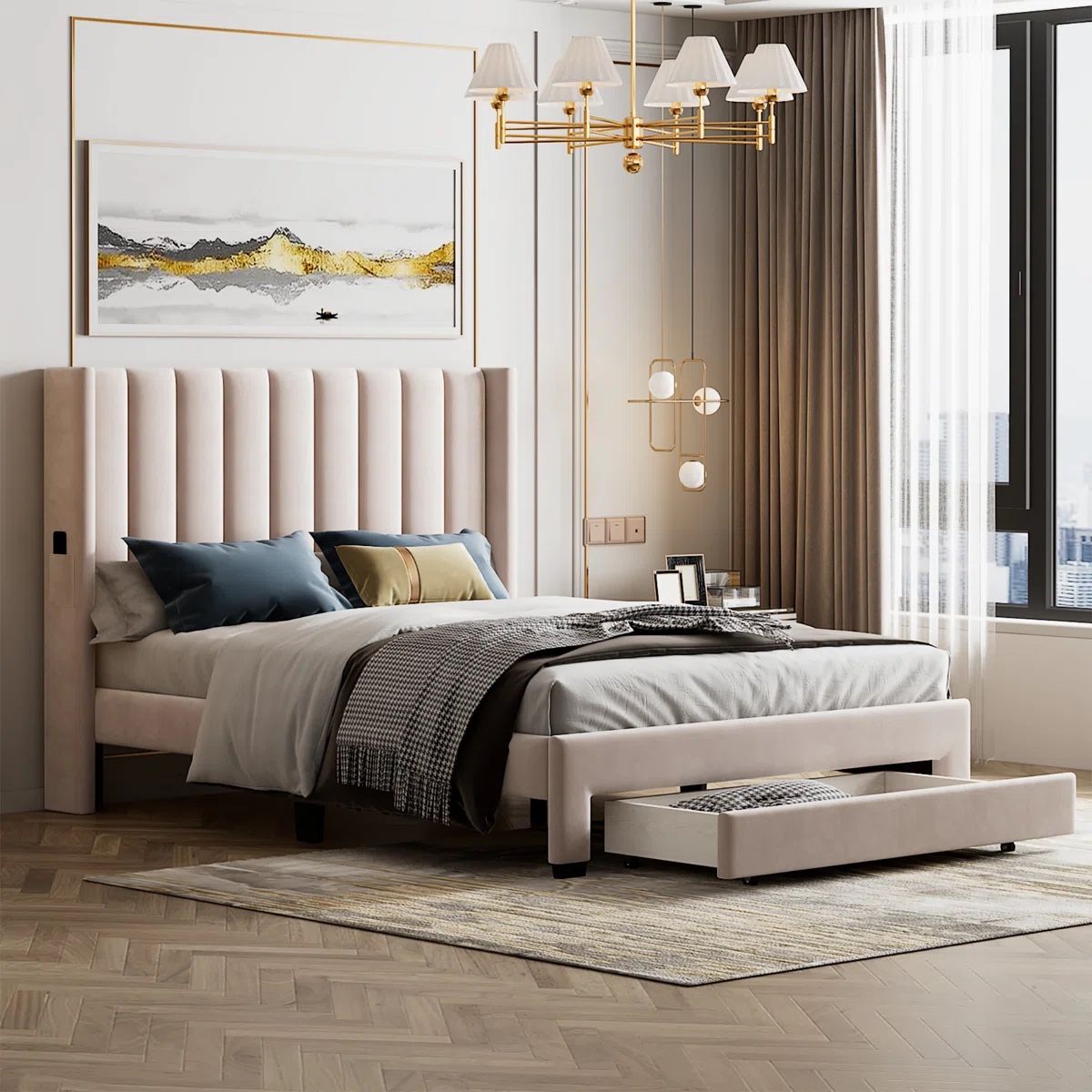 Upholstered Queen Sized Bed