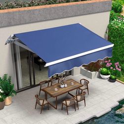 Retractable Patio Awning Blue