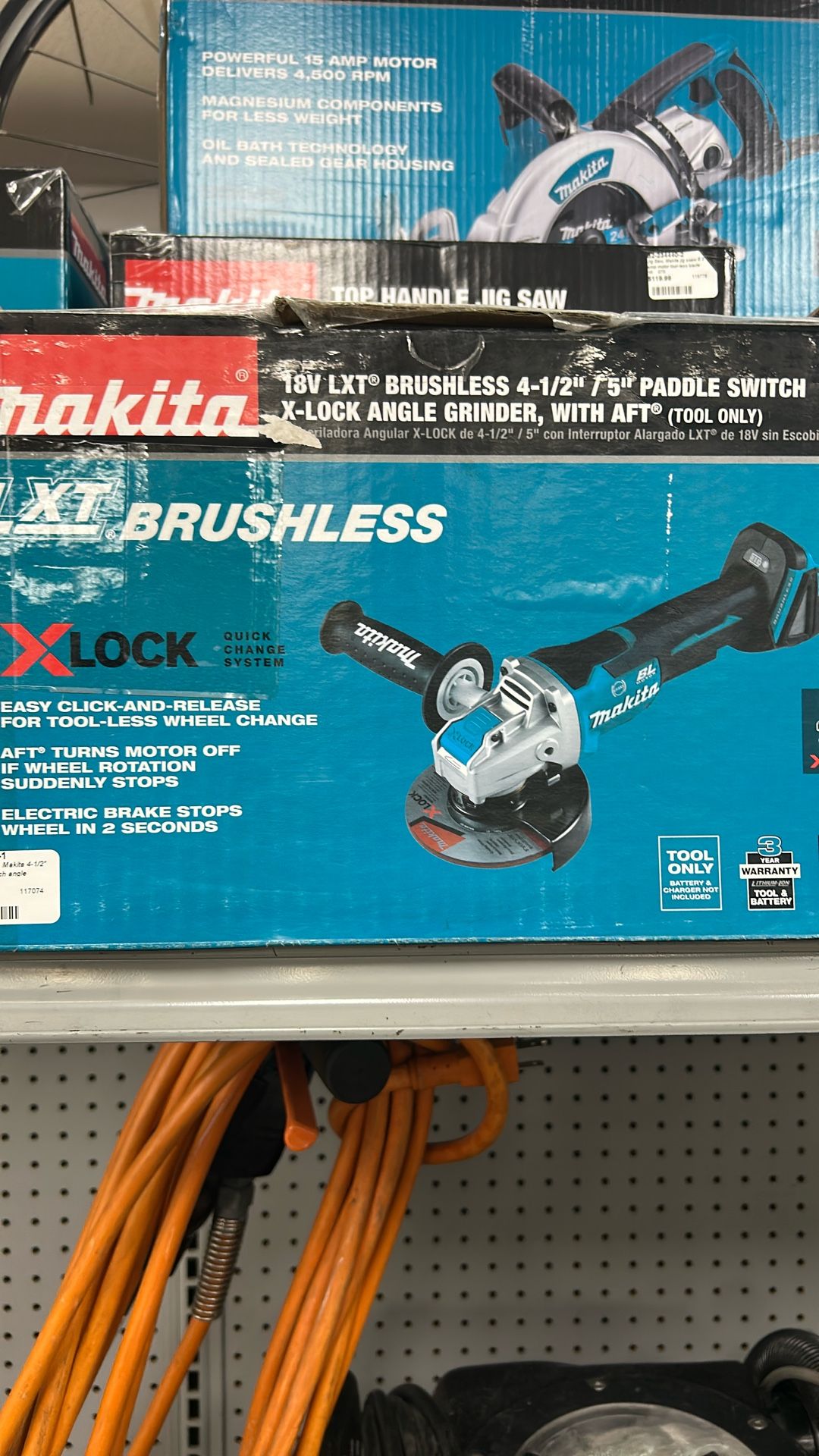 MAKITA 18v BRUSHLESS 4-1/2” /5” PADDLE SWITCH ANGLE GRINDER
