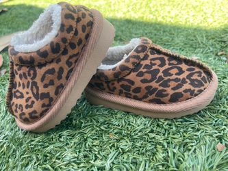 Toddler Leopard Print Sherpa Slip-On Shoes
