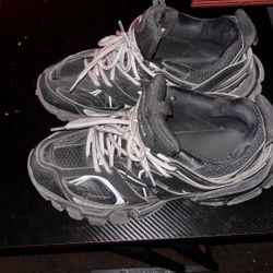 Black Balenciaga Tracks(with White Laces)