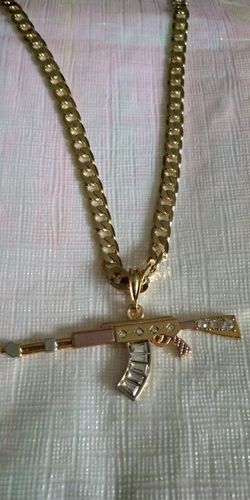 14K Gold plated chain with zirconia stone