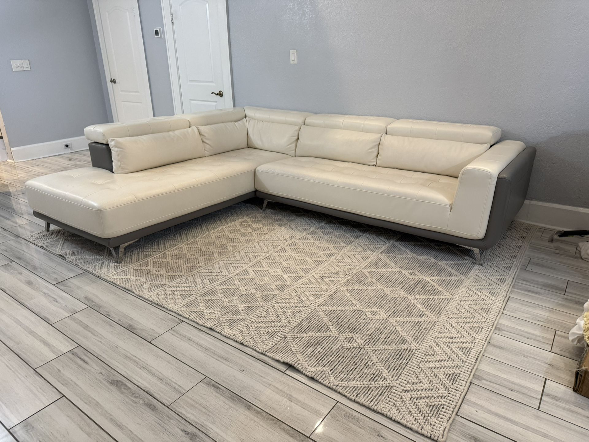 White Faux Leather couch