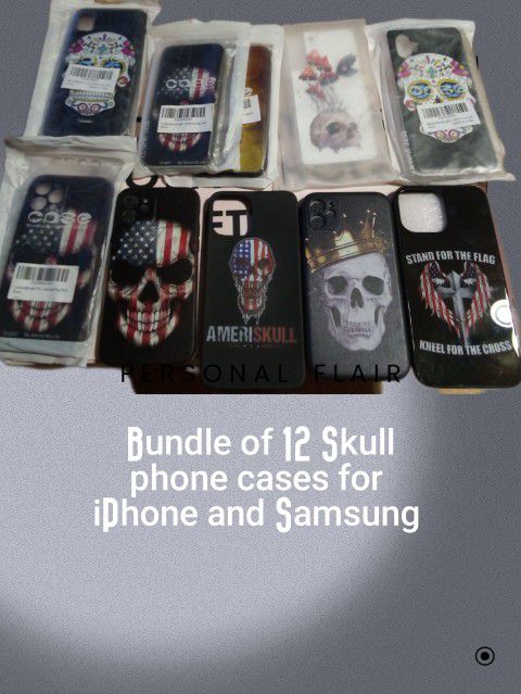Set Of 12 Skull Phone Cases 