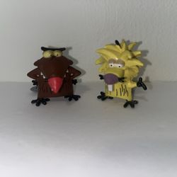 DAGGETT & NORBERT DOOFUS ANGRY BEAVERS MINI FIGURINE NICKELODEON CARTOON NETWORK