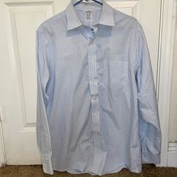 Brooks Brothers Blue Checked Dress Shirt