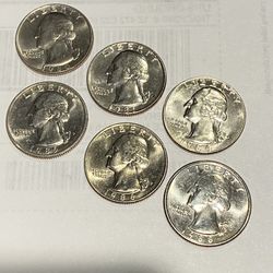 1980's Quarter Lot (6)coins
