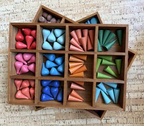 Mandala Set In Three Wooden Trays Grapat Style