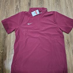 Nike 1/4 Zip Windbreaker Jacket Sideline Coach Jacket FJ9548 Burgundy Men's Sz L NWT