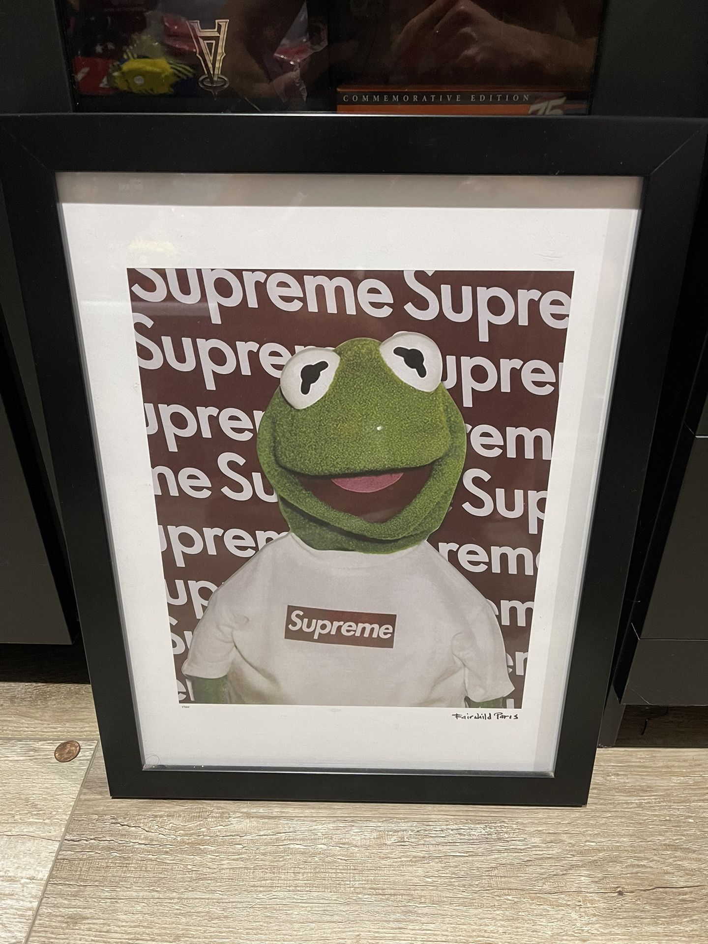 Supreme Kermit The Frog Fairchild Paris Framed Print 9/1000 RARE