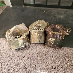 3 Camo Hats Hunting Fishing Construction Baseball Cap