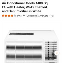 LG 23,000 BTU 230/208V Window Air Conditioner Cools 1400 Sq. Ft. with Heater, Wi-Fi Enabled and Dehumidifier in White