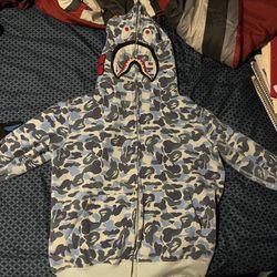 BAPE Light Blue zip Up