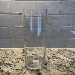 Clear Cylinder Glass Vase 3 7/8 Wide - 9 13/16 Inch Tall