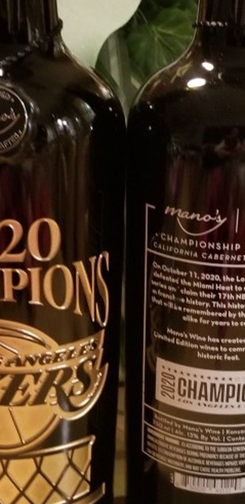 Lakers 2020 Championship Wine Bottle