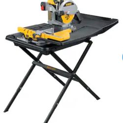 DEWALT 15-Amp 10-in Corded Wet Bridge Sliding Table Tile Saw with Stand 