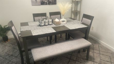 Dining Table With Four Chairs And 1 Bench