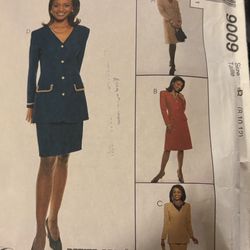 Vintage Misses McCall's 9009 Dress Skirt Unlined Jacket Sizes 8-12 Pre Owned