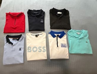 Coach polo, boss shirt, psycho bunny, armani exchange polo and lacoster polo